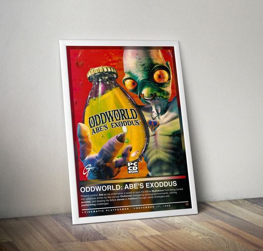 Discover Oddworld Abe's Exoddus Poster Print | Gaming Poster | Gaming Decor | Video Game Poster | Gaming Gift | Video Game Print