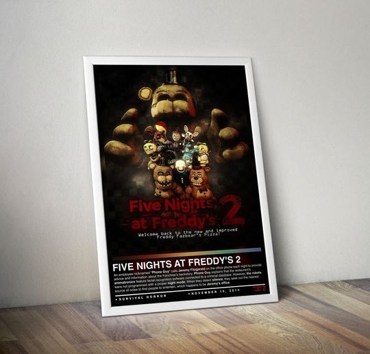 Five Nights at Freddy's 2 Poster Print | Gaming Posters | Gaming Decors | Video Game Posters | Gaming Gifts | Video Game Prints
