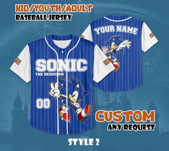 Discover Custom Sonic the Hedgehog Baseball Jersey, Matching Game Day Jersey