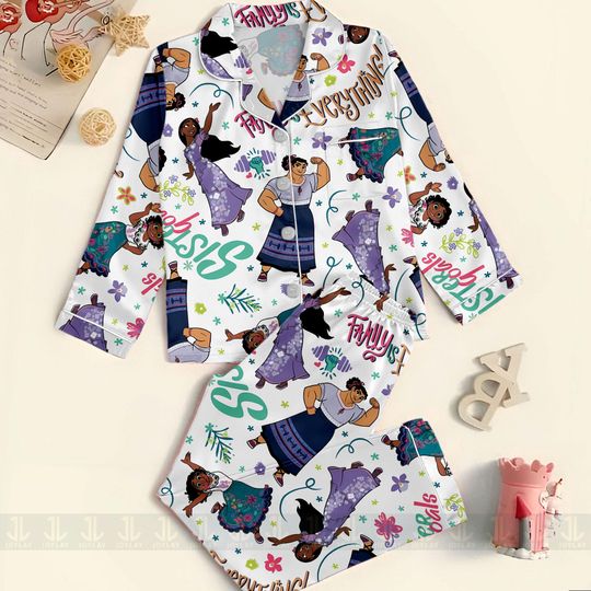 Discover Encanto Unisex Satin Pajamas Set, Spooky Season Pajamas