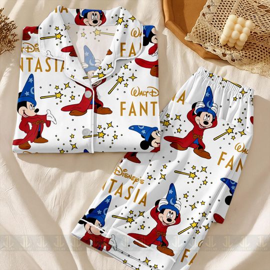 Discover Mickey Fantasia Unisex Satin Pajamas Set, Spooky Season Pajamas