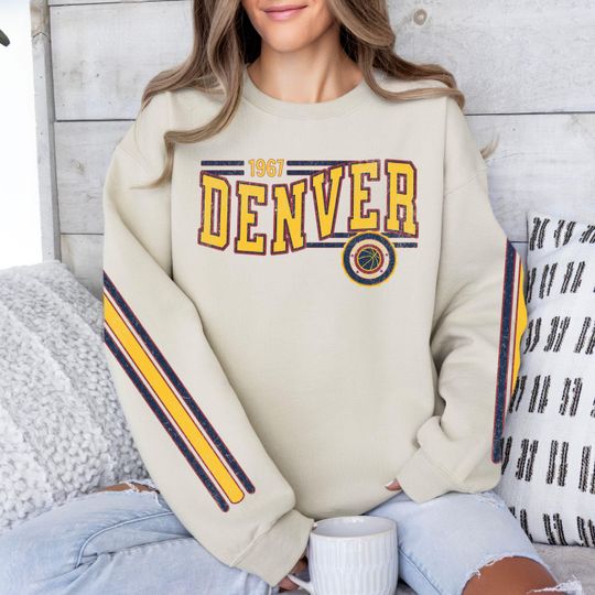 Denver Basketball Retro Unisex Sweatshirt, Nugget Basketball Fan Gift, Crewneck Vintage Style Jumper, Sport Fan Apparel, Basketball Fan Gift