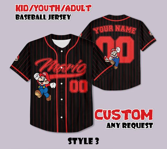 Discover Custom Super Mario Baseball Jersey: Nintendo Fan Gift
