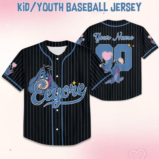 Discover Custom Disney Eeyore Baseball Jersey, Custom Disney Eeyore Shirt, Winnie the Pooh Baseball Team Outfit, Disneyland Eeyore Jersey