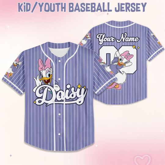 Discover Custom Disney Daisy Duck Collection Baseball Jersey, Disney Daisy Duck Jersey, Disneyland Baseball Team Matching Outfit, Birthday Gift