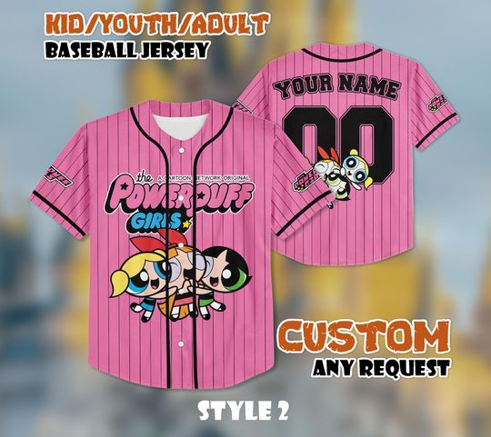 Discover Custom Powerpuff Girls Baseball Jersey: Personalized Gift for Fans