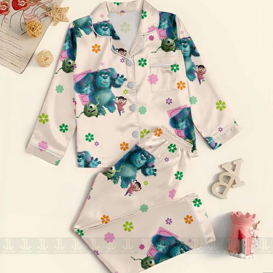 Discover Monster Mike James Sullivan Unisex Satin Pajamas Set, Spooky Season Pajamas