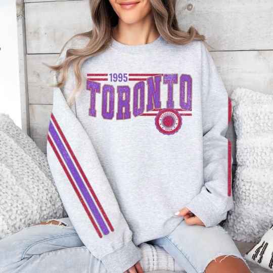 Discover Toronto Basketball Retro Unisex Sweatshirt, Raptor Basketball Fan Gift, Crewneck Vintage Style Jumper, Sports Apparel, Basketball Fan Gift