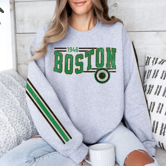 Boston Basketball Retro Unisex Sweatshirt, Celtic Basketball Fan Gift, Crewneck Vintage Style Jumper, Sport Fan Apparel, Basketball Fan Gift