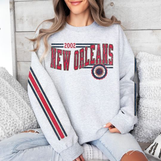 New Orleans Basketball Retro Unisex Sweatshirt, Pelican Basketball Fan Gift, Vintage Style Jumper, Sports Fan Apparel, Basketball Fan Gift
