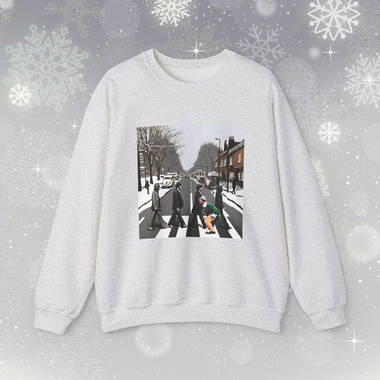 Christmas Elf Sweatshirt, Beatle Abbey Road Christmas Sweater, Elf Sweater, Funny Elf Sweatshirt, Elf the Movie Abstract Art Interpretation