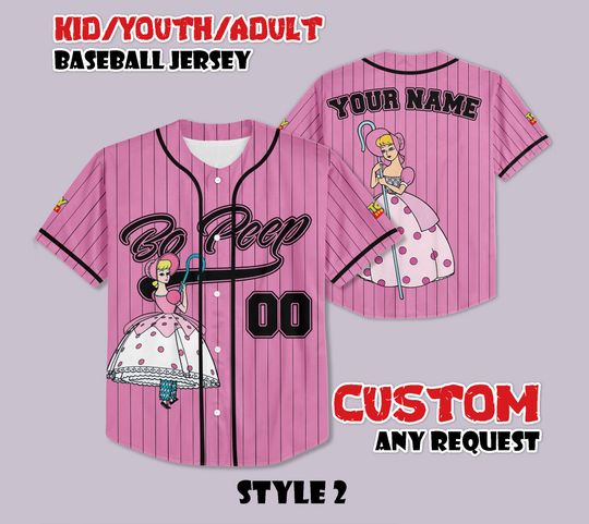 Discover Custom Bo Peep Baseball Jersey, Toy Story Shirt, Personalized Bo Peep Baseball Jersey, Gift for Disney Fans, Birthday Gifts