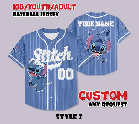 Discover Custom Stitch Baseball Jersey, Disneyland Baseball Shirt, Personalized Disney Stitch Jersey, Magic Kingdom Shirt, Disney for Fans