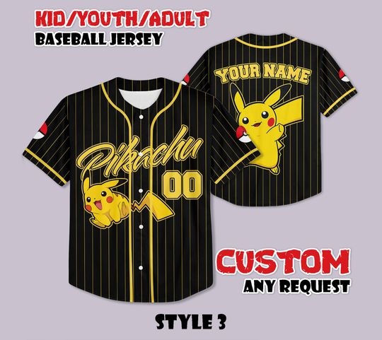 Discover Custom Pika Baseball Jersey: Anime Fan Gift