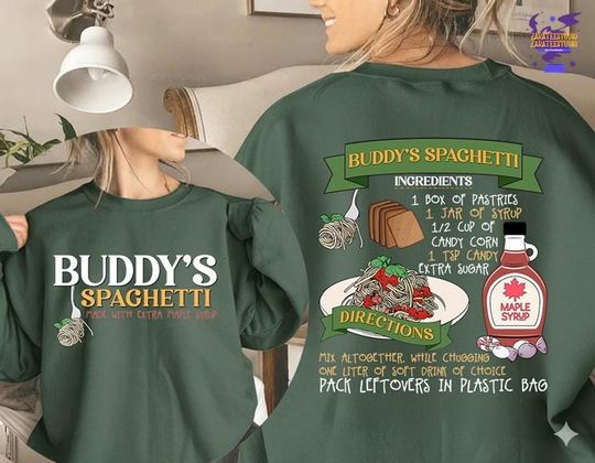 Buddy Elf Buddy's Spaghetti Elf Sweatshirt, Buddy The Elf Christmas Sweatshirt, Elf Christmas Sweatshirt, Santa I Know Him Christmas Movie