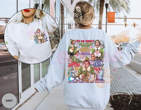 Discover Vintage Elf Christmas Movie Sweatshirt, Xmas Classic Movie 90s Tee, Elf Christmas Sweater,Christmas Elf Shirt,Christmas Movie Shirt,Xmas Tee