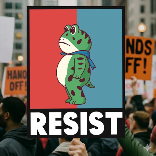 No Kings Protest Sign, Protect Democracy, Anti Trump Sign, Political Activist Poster, Rally Sign, Resist Fascism Protest, Portland Frog