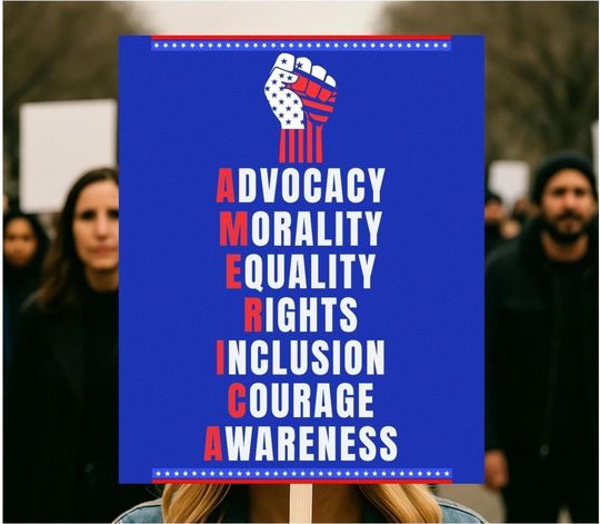 USA Protest Sign, Anti Trump Protest Signs, Protect Democracy, Resist Signs, Anti-Trump Protest Poster, Anti Fascism Signs