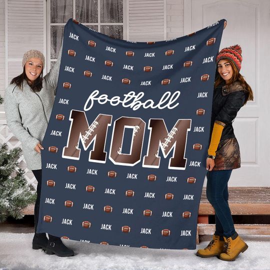 Discover Customized Football Mom Blanket, Custom Name American Football Player Blanket, Sport Blanket, Sport Lover Gift, Mother's Day Gift