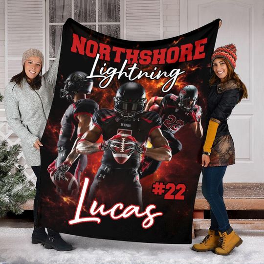 Discover Custom Football Player Photo Collage Blanket, Custom American Football Blanket, Boys Football Blanket, Sport Blanket, Football Team Gift