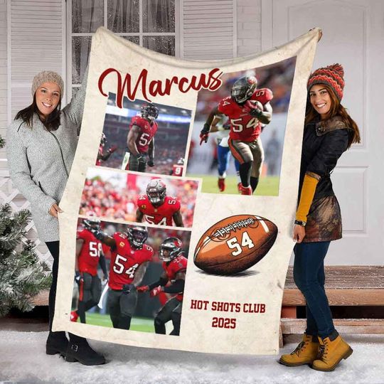 Discover Custom Football Photo Collage Blanket, Custom American Football Blanket, Boys Football Blanket, Sport Blanket, Football Team Gift