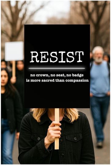 Resist Protest Poster, No Kings No Crowns Protest Sign, Anti-Trump Poster, Political Protest Sign, Activist Sign, Anti-Maga Protest Poster