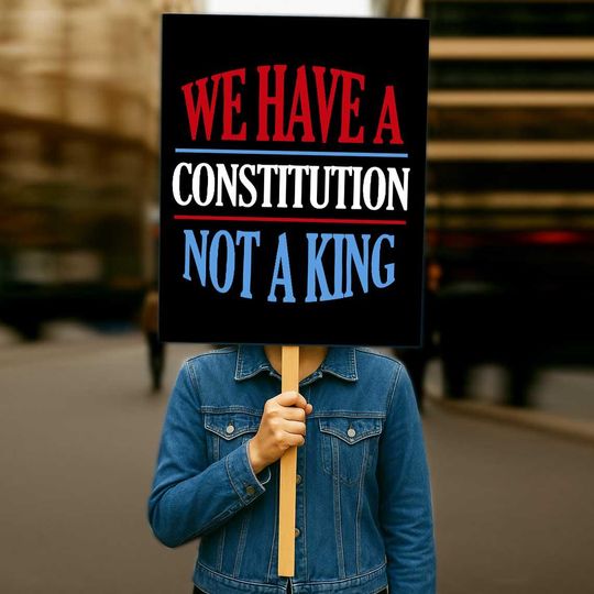 Discover We Have a Constitution Not a King Resist Protest Sign Printable, Protest Poster, Trump Protest Sign, No Kings in America