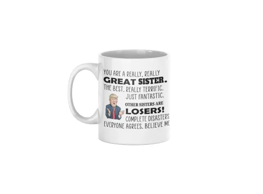 Discover Donald Trump Funny Sister Coffee Mug Kitchen & Dining
