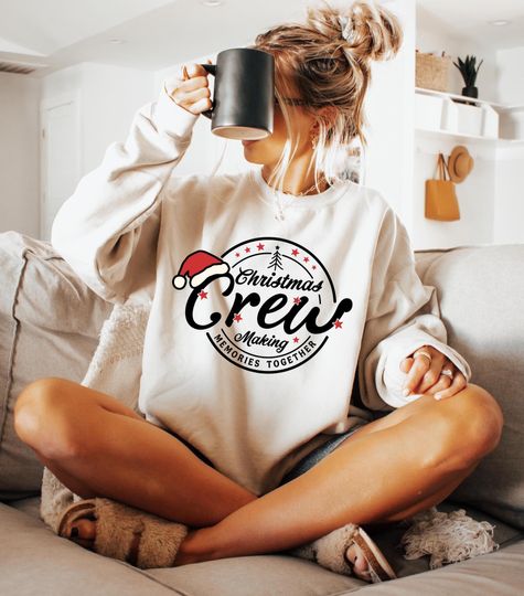 Discover Christmas Crew Making Memories Together Sweatshirt, Retro Christmas Shirt, Christmas Family Matching Shirt, Christmas Group T-Shirt, S390