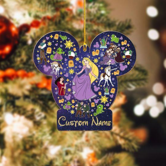 Personalized Princess Rapunzel Ornament, Princess Ornament, Princess Gift, Rapunzel Gifts, Tangled Gifts, Tangled Christmas Decorations