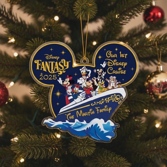 Discover Personalized Disney Cruise Ornament 2025, Our First Cruise Ornament, Mickey and Friends Cruise Ship Ornament, Disney Cruise Trip Keepsake