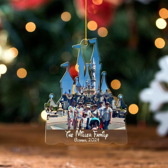 Discover Custom Photo Disney Castle Ornament, Disneyland Family Trip Ornament, Disneyworld Ornament, Disney Photo Ornament, Family Vacation Ornament