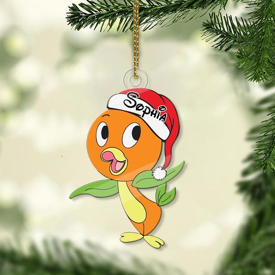 Discover Custom Name Disney Orange Bird Acrylic Ornament, Custom Shape Acrylic Disney Ornament, Christmas 2025 Gift, Disney Bird Ornament