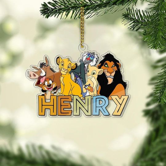 Custom Name The Lion King Acrylic Ornament, The Lion Guard Christmas Gift, Simba Custom Shape Acrylic Ornament Lion Guard Ornament Xmas Tree