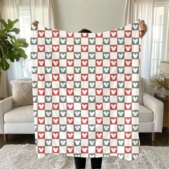 Discover Disney Mickey Mouse Logo Holiday Fleece Blanket