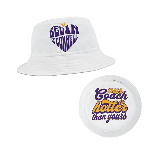 Discover Kevin O'Connell Our Coach Is Hotter Than Yours Bucket Hat, Minnesota Football Fan Gift, Viking KOC Bucket Hat, Retro Print Viking Bucket Hat