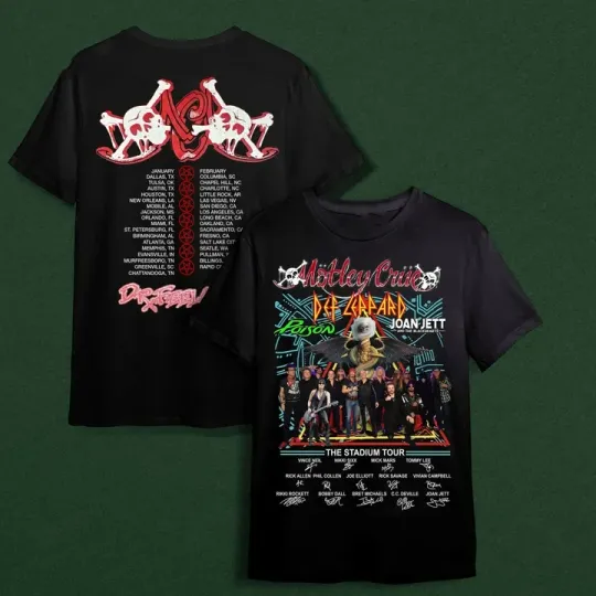 Discover The Stadium Tour 2022 Motley Crue Def Leppard 3D T-Shirt