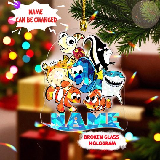 Discover Personalized Finding Nemo Christmas Ornament 2025, Custom Dory & Friends Acrylic Tree Decor, Kids Disney Pixar Xmas Gift,Family Name Holiday