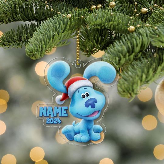 Personalized  Blues Clues Acrylic Shape Ornament, Custom Name Blue Clues Christmas Ornament, Family Ornament Xmas 2025 Gift, Blues Party