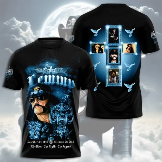 Discover Motohead Band Lemmy Kilmister 3D T-Shirt