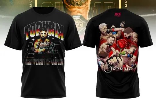 Ilia Topuria UFC 317 World Lightweight Champion 3D T-Shirt