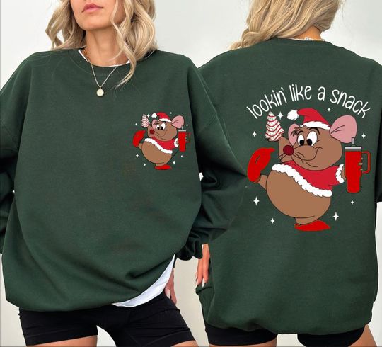 Discover Cute Gus Gus Christmas Sweatshirt, Looking Like A Snack Christmas Sweatshirt, Family Christmas, Disney Christmas Sweatshirt