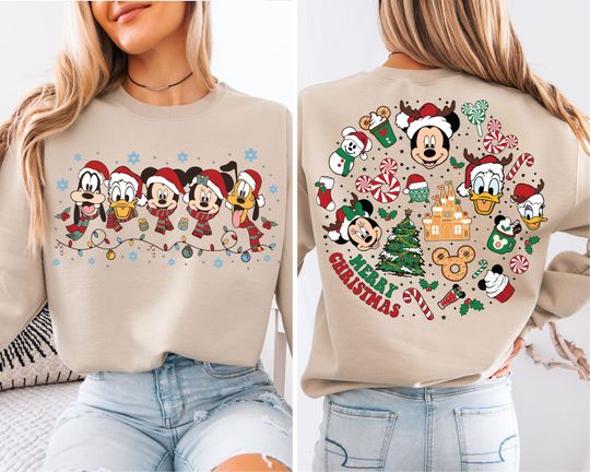 Disney Merry Christmas Sweatshirt, Mickey and Friends Xmas Hoodie, Mickey Xmas Snacks Tee, Disneyland Christmas Trip T-shirt