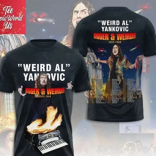 Discover Weird Al Yankovic Bigger and Weirder 2025 Tour 3D T-Shirt