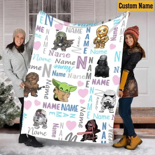 Discover Star Wars Blanket, Custom Name Fleece Blanket Disney