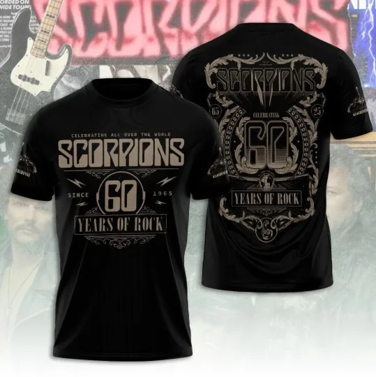 Discover Scorpions 60 Years of Rock 3D T-Shirt