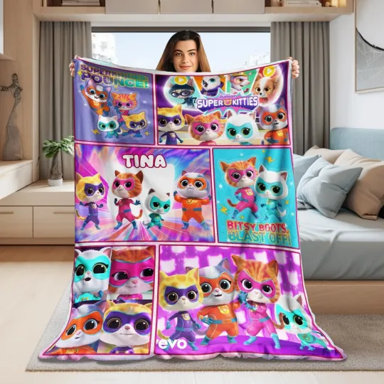 Discover Personalized Disney Junior SuperKitties Plush Fleece Blanket