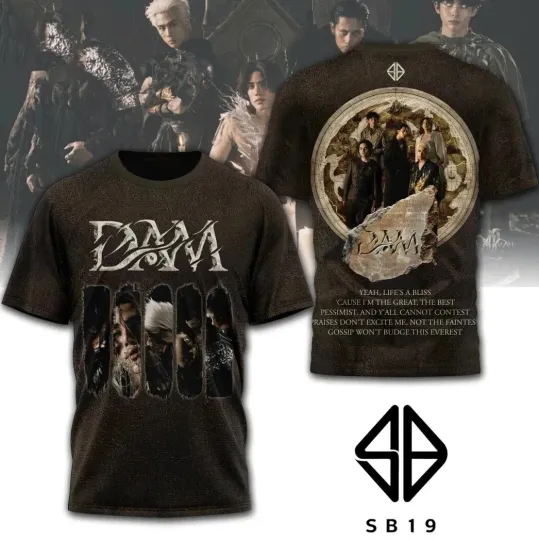 Discover SB19 Damn T Shirt 2025 Band Tour Graphic Tee Unisex Kpop Fan Shirt