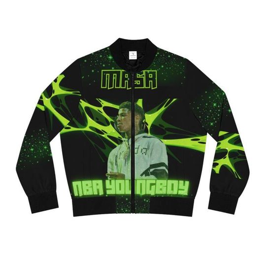 Discover Green NBA Youngboy Women's Bomber Jacket, Streetwear Jacket, Urban Outfit Masa tour