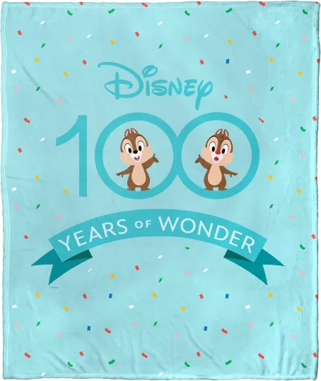 Discover Chipmunk Years Disney 100 Holiday DisneyFriends Christmas Fleece Blanket